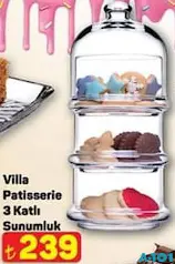 PAŞABAHÇE VİLLA PATİSSERİE 3 KATLI SUNUMLUK
